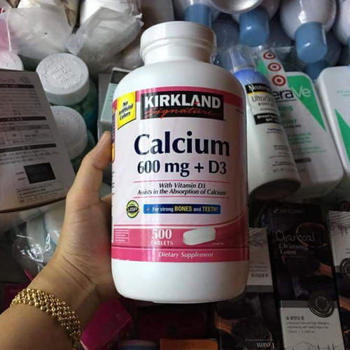 Viên uống bổ sung Canxi Kirkland Calcium 600mg + D3 hộp 500 viên của Mỹ