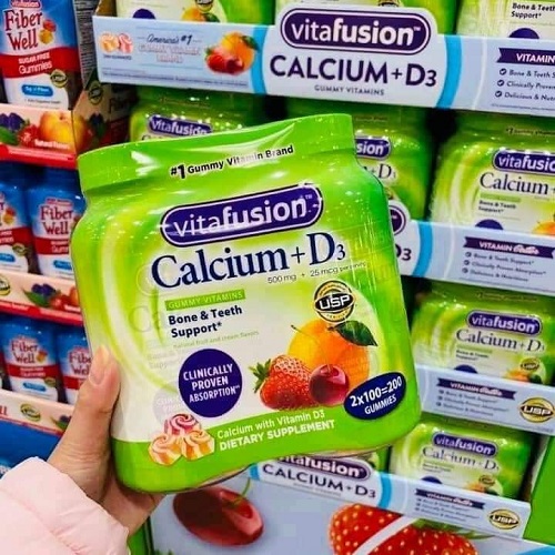 Kẹo dẻo bổ sung Canxi Vitafusion Calcium 500mg